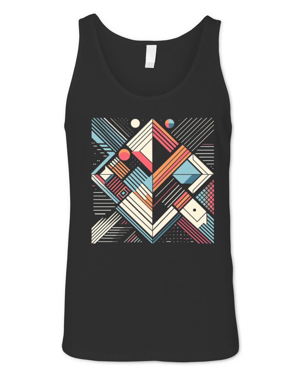 Retro Geometric Shapes 80s 90s Style 4 Unisex Jersey Tank