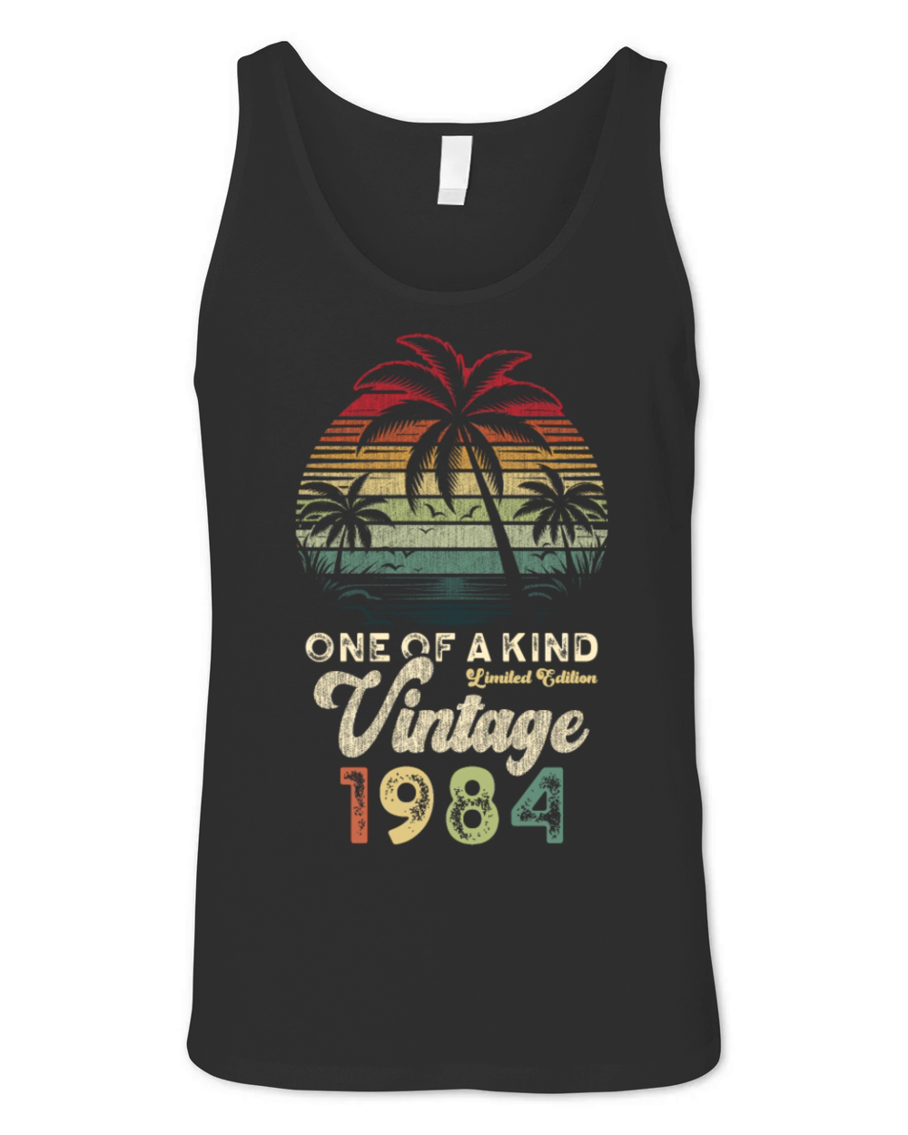 Vintage 1984 Birthday Palm Trees Unisex Jersey Tank