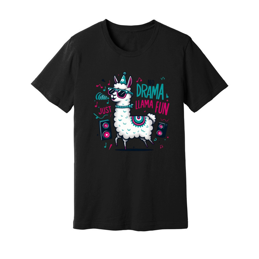NO DRAMA JUST LLAMA FUN Unisex Jersey Tee