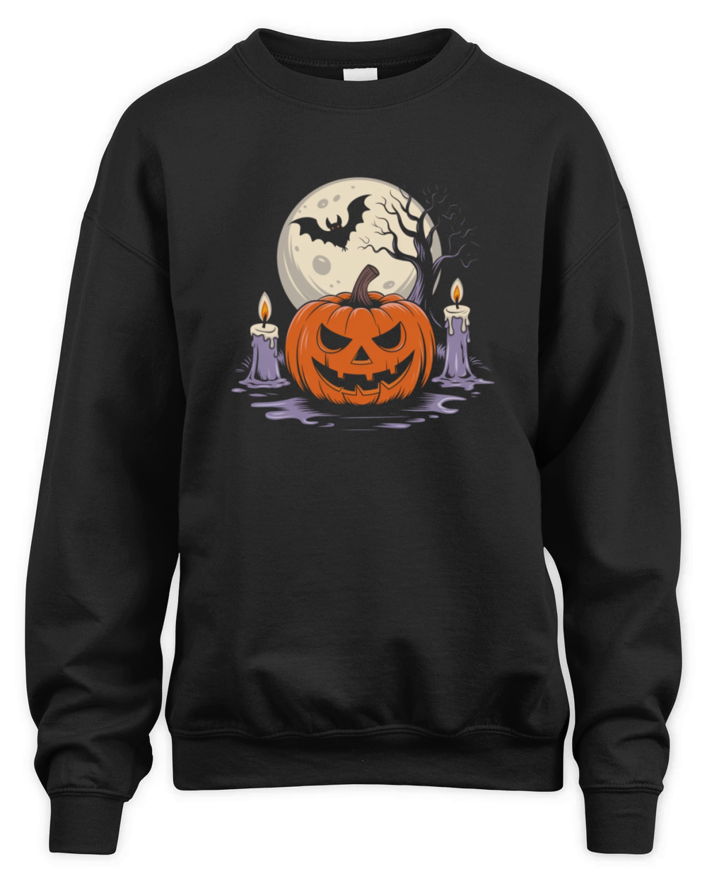 Vintage Pumpkin Scene Halloween Classic T-Shirt Unisex Premium Crewneck Sweatshirt