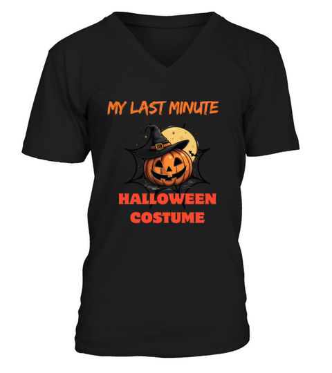 Funny MY LAST MINUTE HALLOWEEN CUSTAME Ghost Pat V-Neck T-shirt