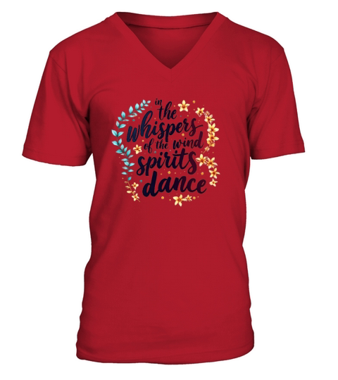 Inspirational Quote With Floral Elements V-Neck T-shirt