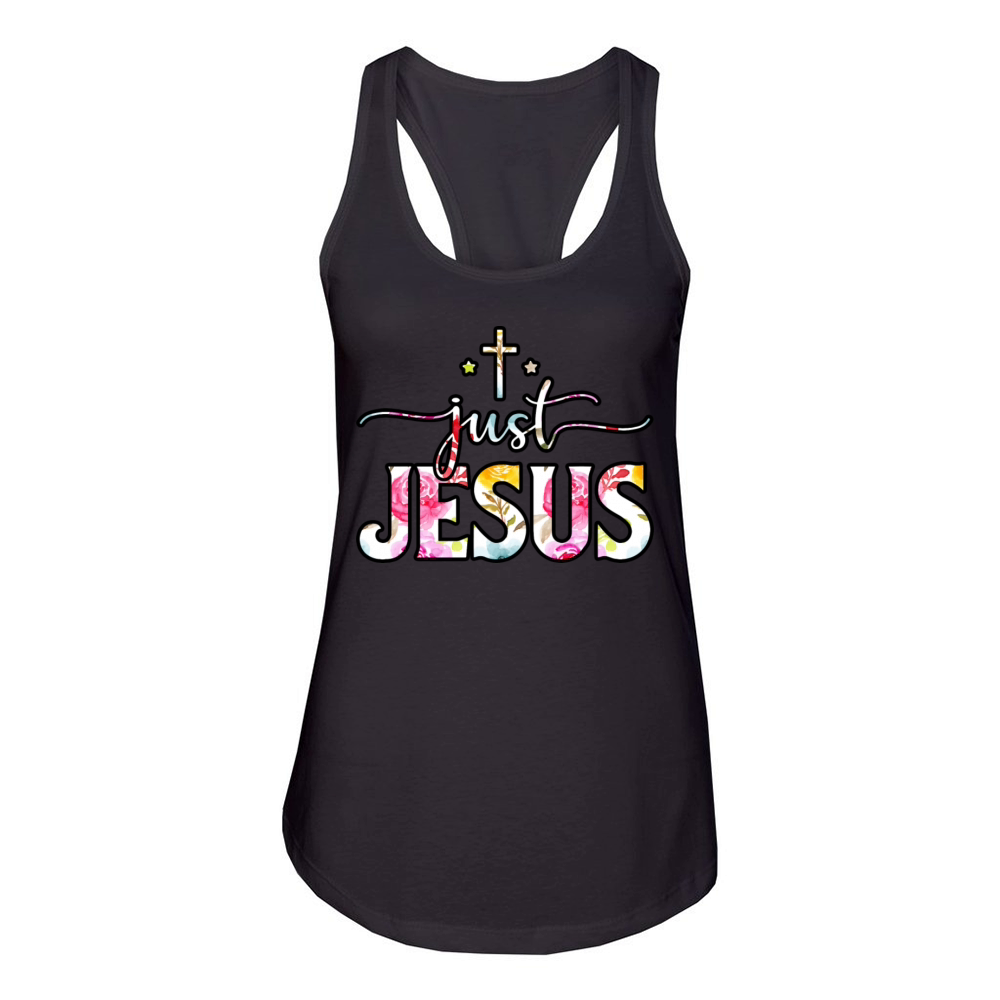 Love Jesus With Christian Cross Christmas Women's Racerback Tank