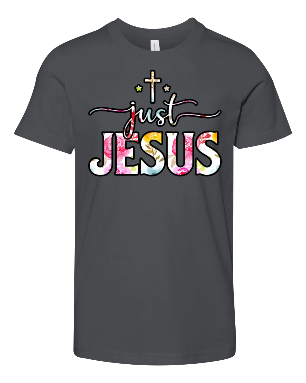 Love Jesus With Christian Cross Christmas Youth Unisex Jersey Tee