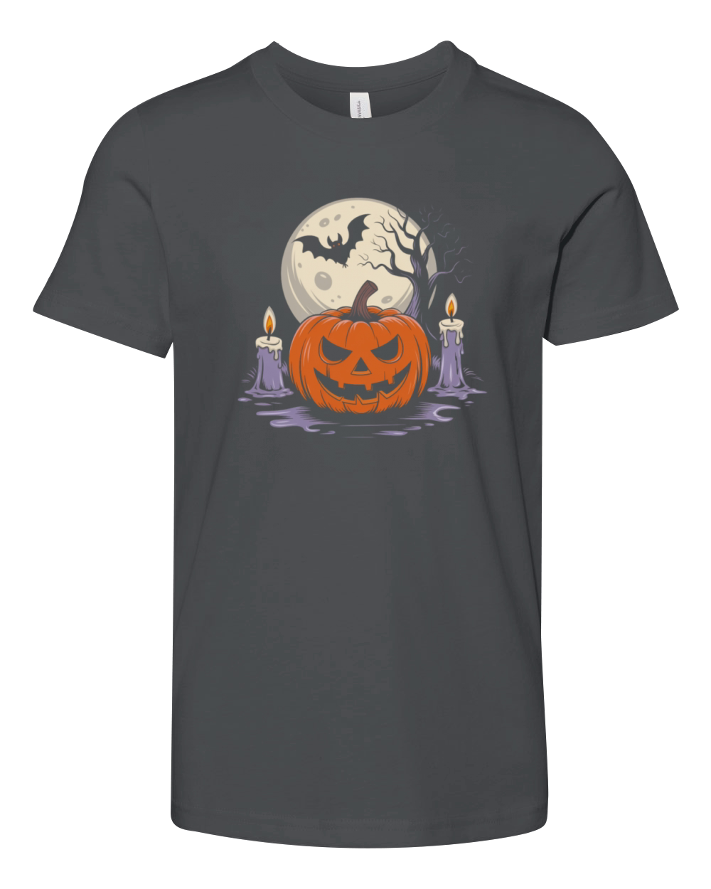 Vintage Pumpkin Scene Halloween Classic T-Shirt Youth Unisex Jersey Tee