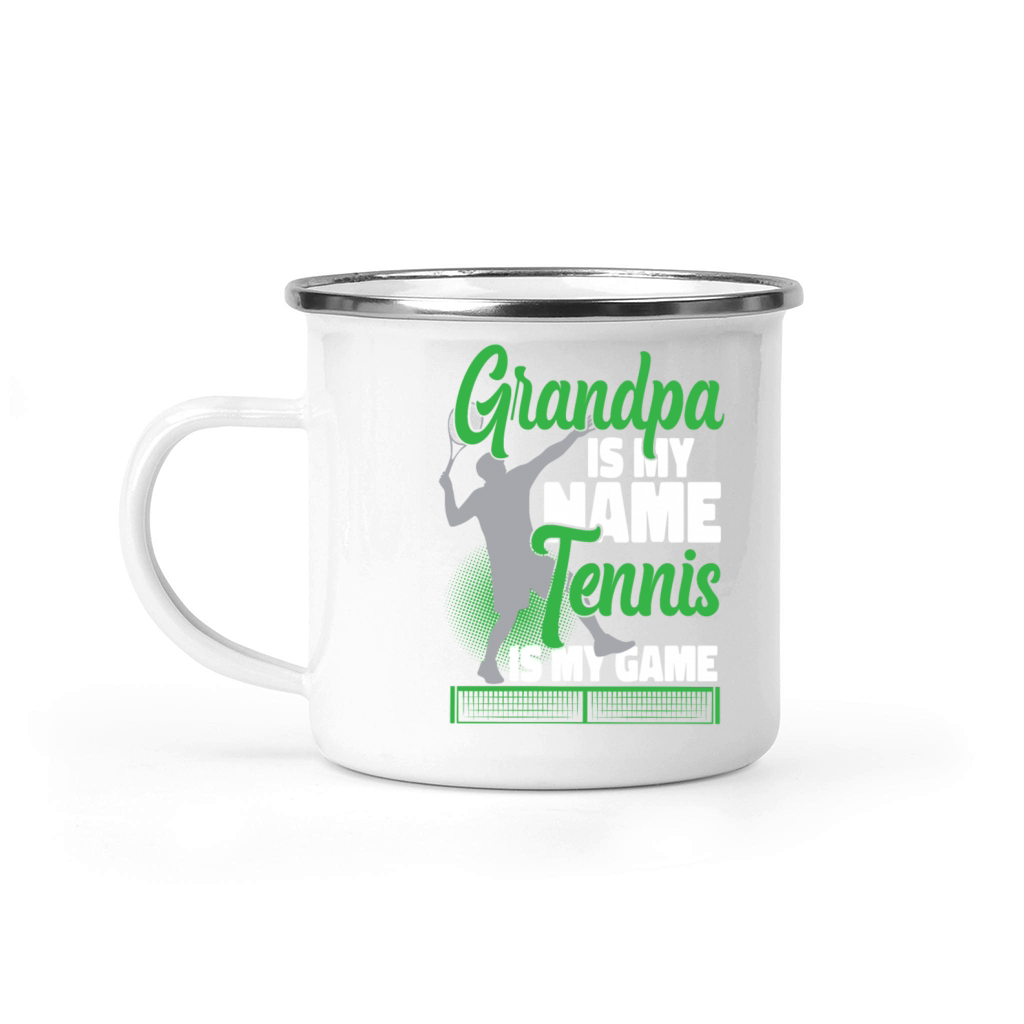 Funny Tennis Player Racket Grandpa Camping Mug