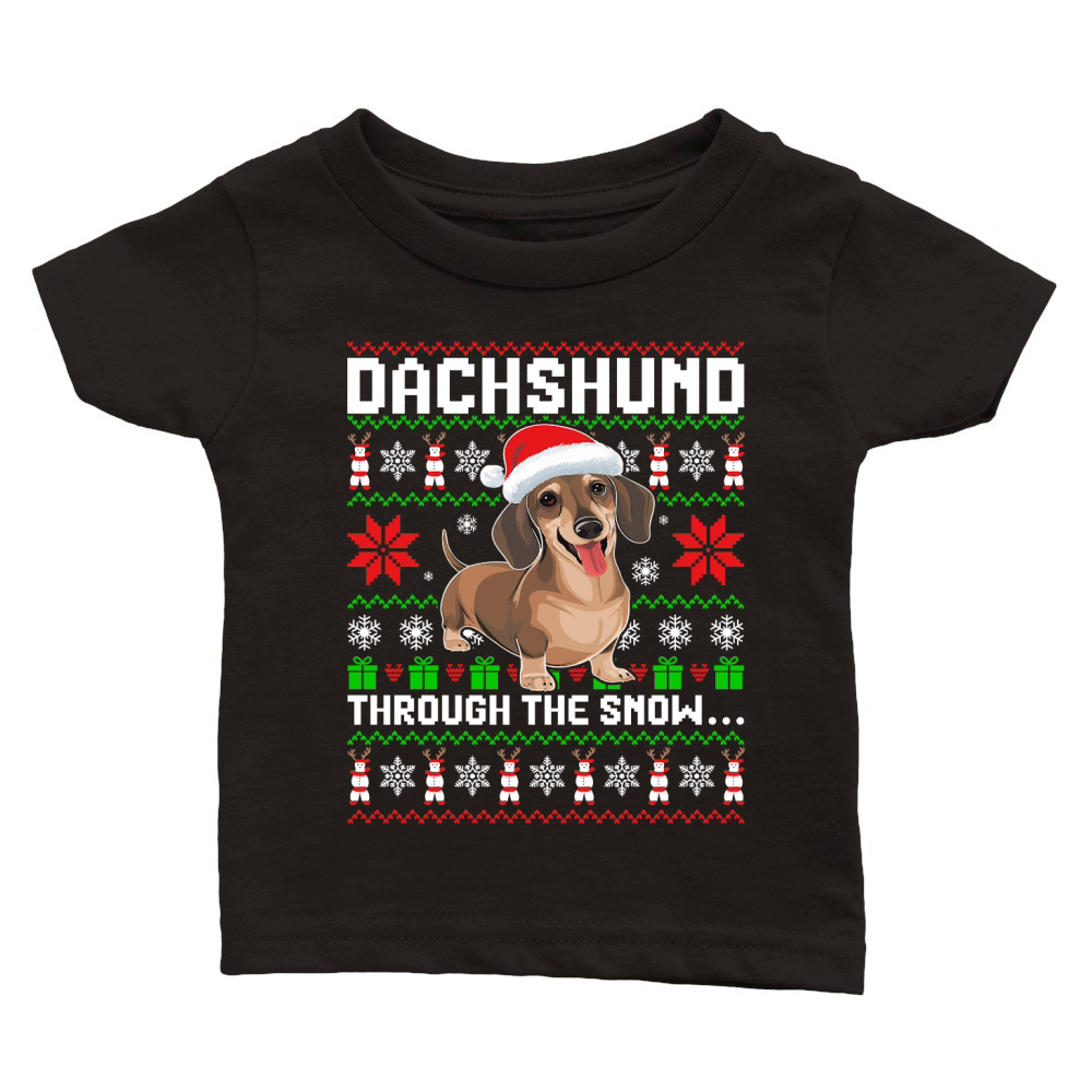 DACHSHUND Through the snow Classic Baby Crewneck T-shirt