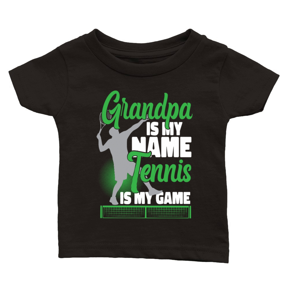Funny Tennis Player Racket Grandpa Classic Baby Crewneck T-shirt