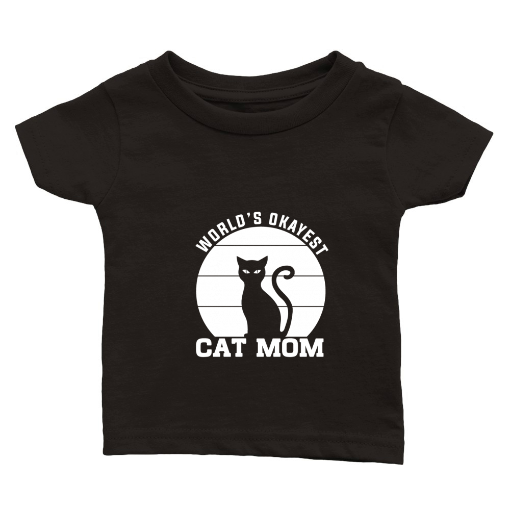 Worlds okayest cat mom Classic Baby Crewneck T-shirt