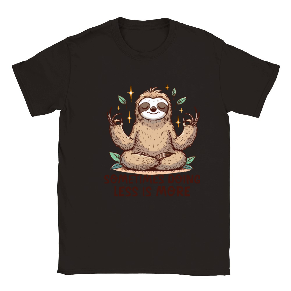Sometimes doing less is more Funny Sloth meditatio Classic Kids Crewneck T-shirt