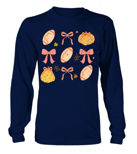 Fall Football Pumpkins Long sleeved Unisex