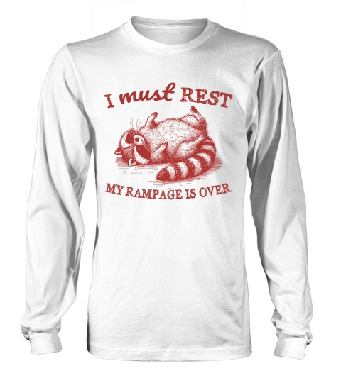 Raccoon weird sleeping L Red Long sleeved Unisex