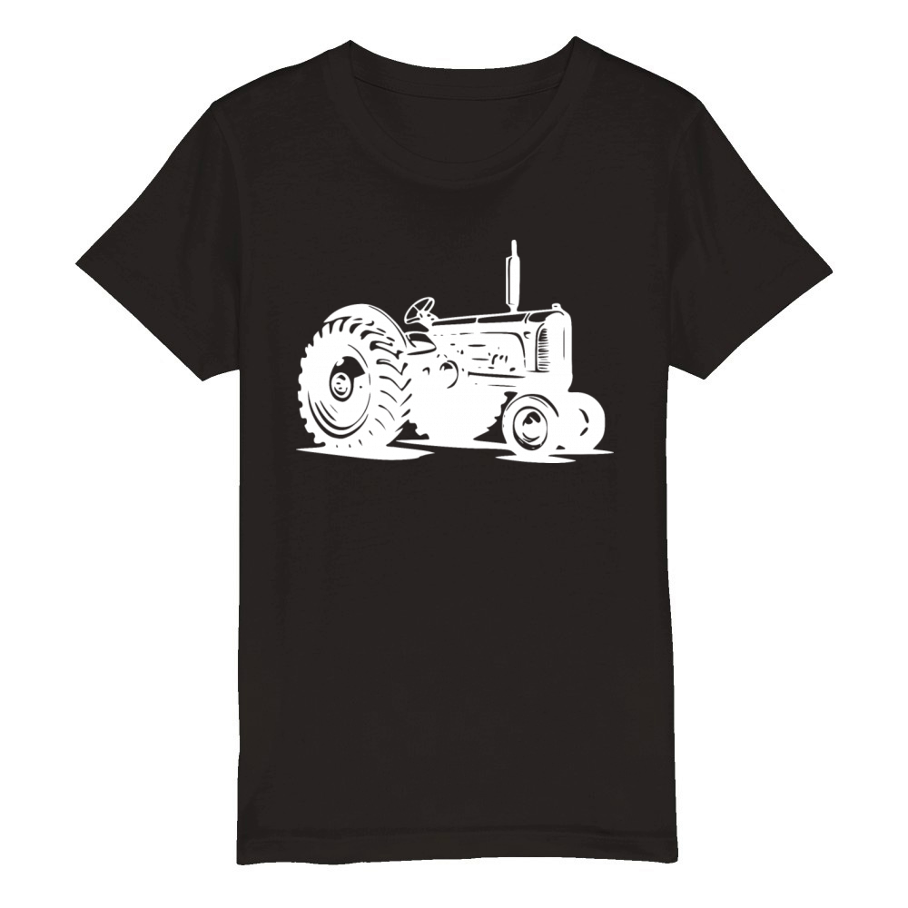 Field Tractor Vintage Agricultural Machinery Organic Kids Crewneck T-shirt