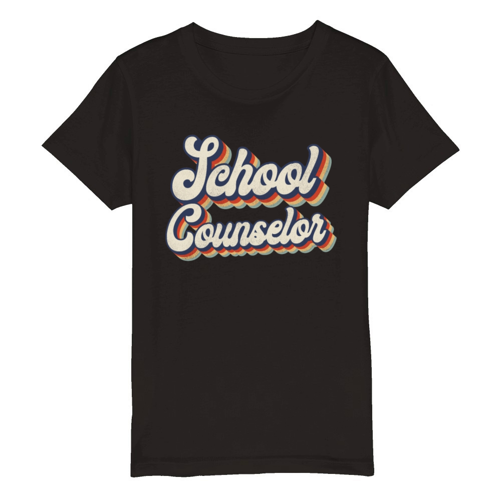 School Counselor Retro Vintage Organic Kids Crewneck T-shirt