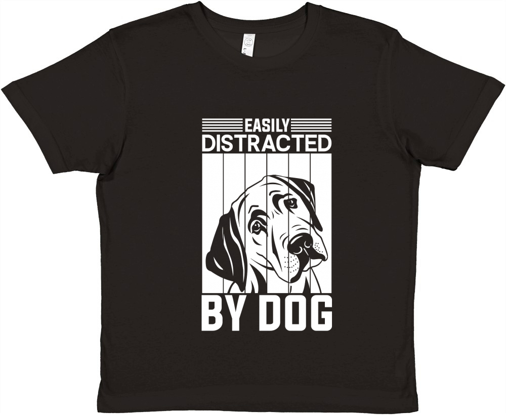 Easily distracted by dog 02 Premium Kids Crewneck T-shirt