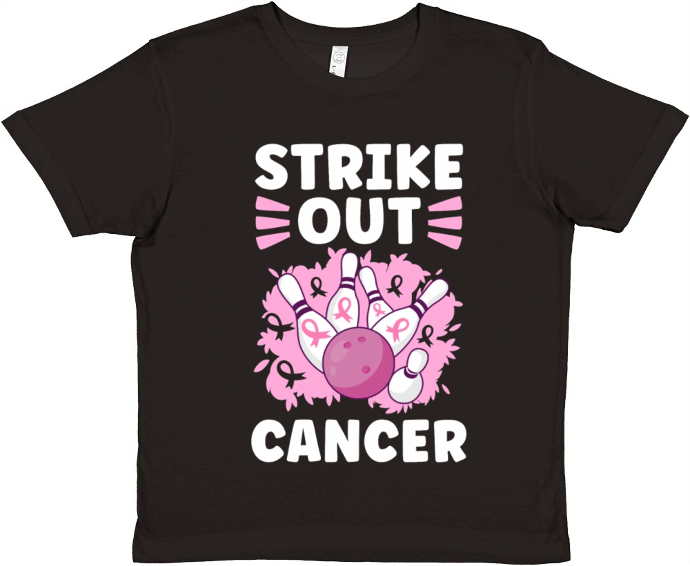 Strike Out Cancer Breast Cancer Premium Kids Crewneck T-shirt