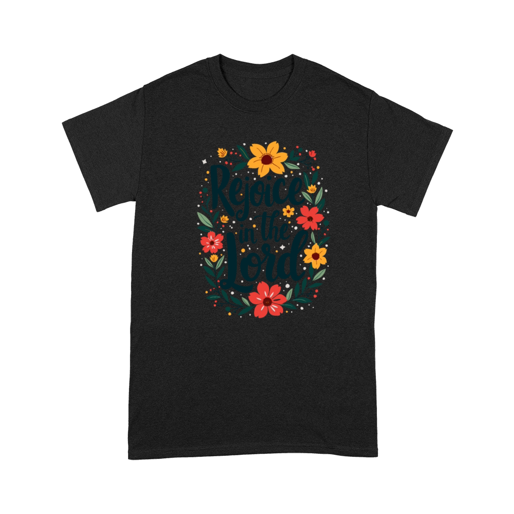 Rejoice In The Lord Christian Quote Flower Floral Premium T-shirt