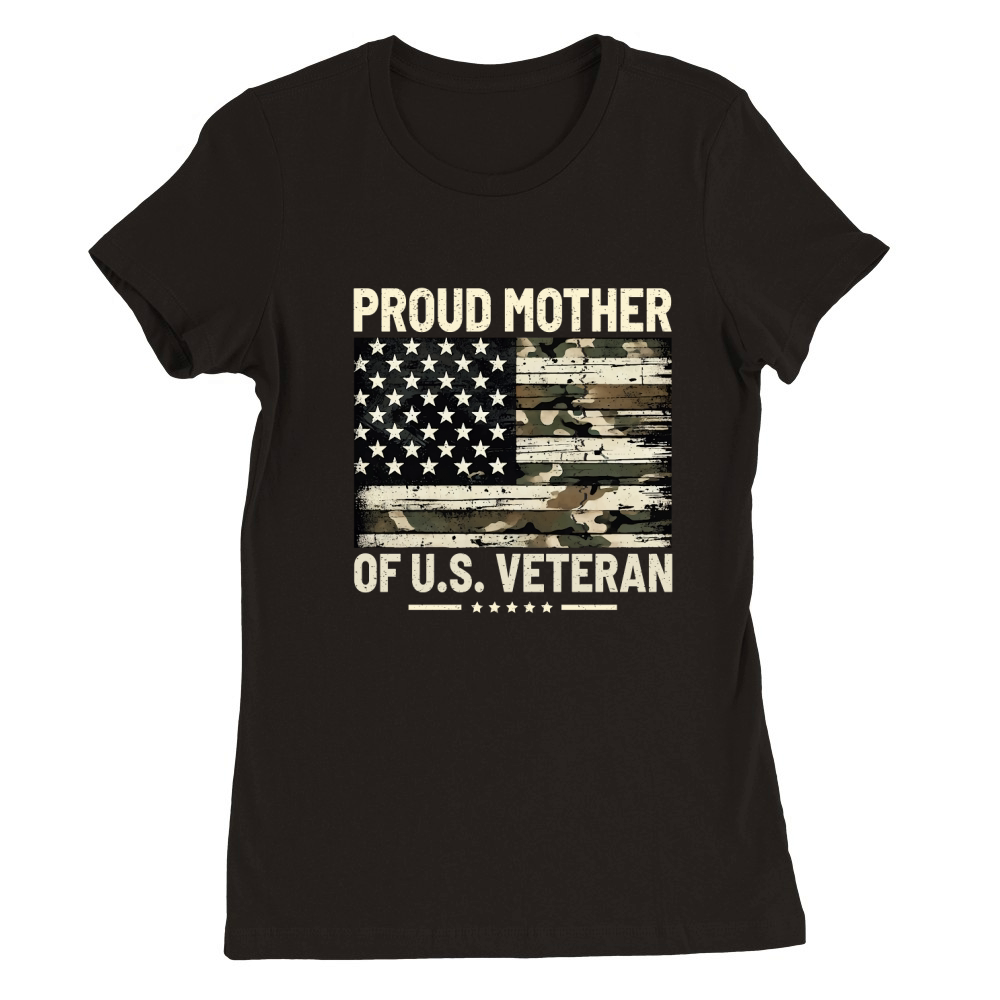 Proud mother of U.S veteran Premium Womens Crewneck T-shirt