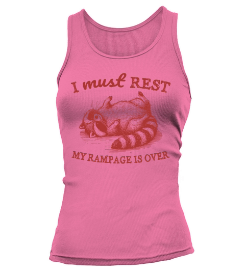 Raccoon weird sleeping L Red Tank top Woman