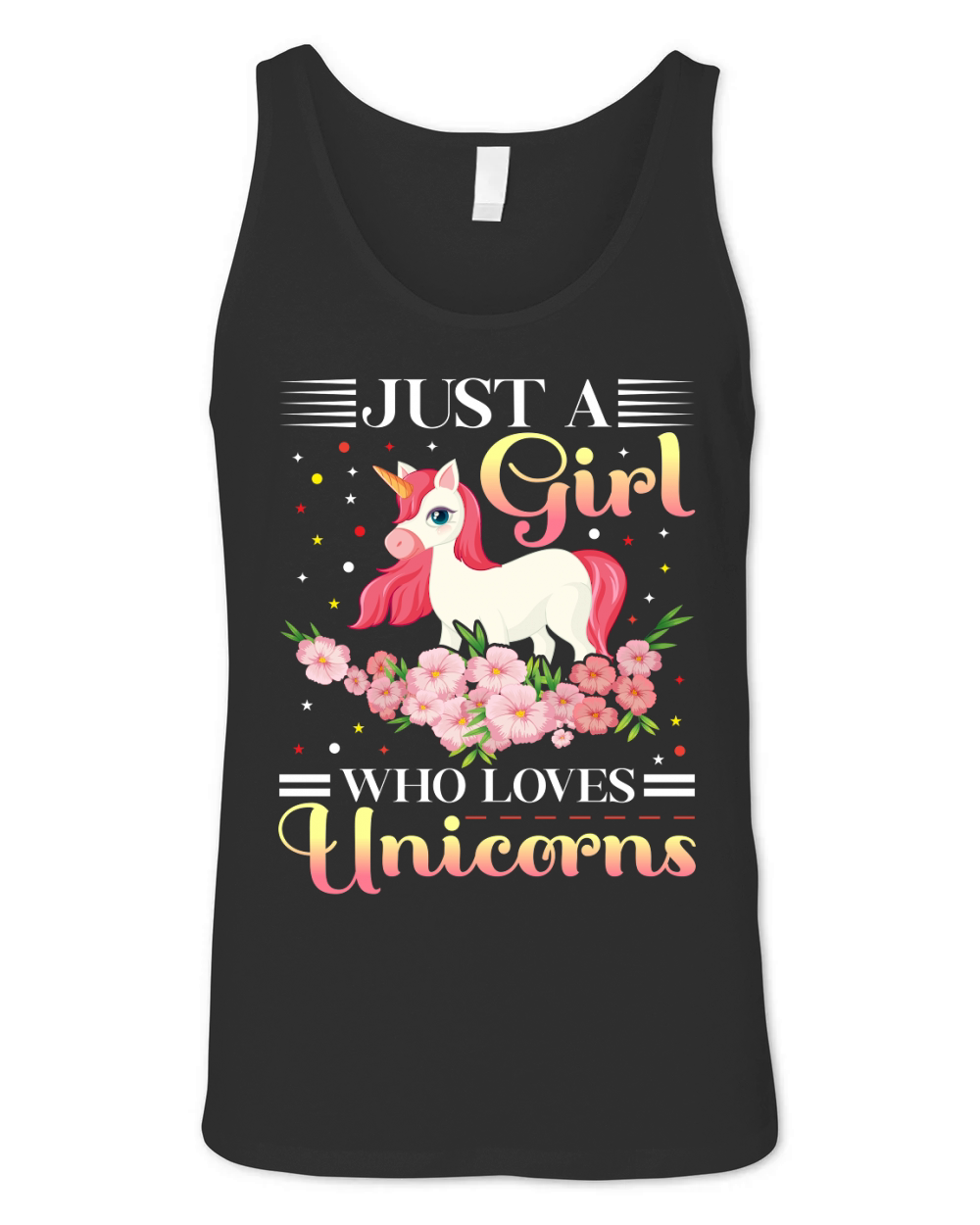 Just a Girl Who Loves Unicorns Unisex Jersey Tank