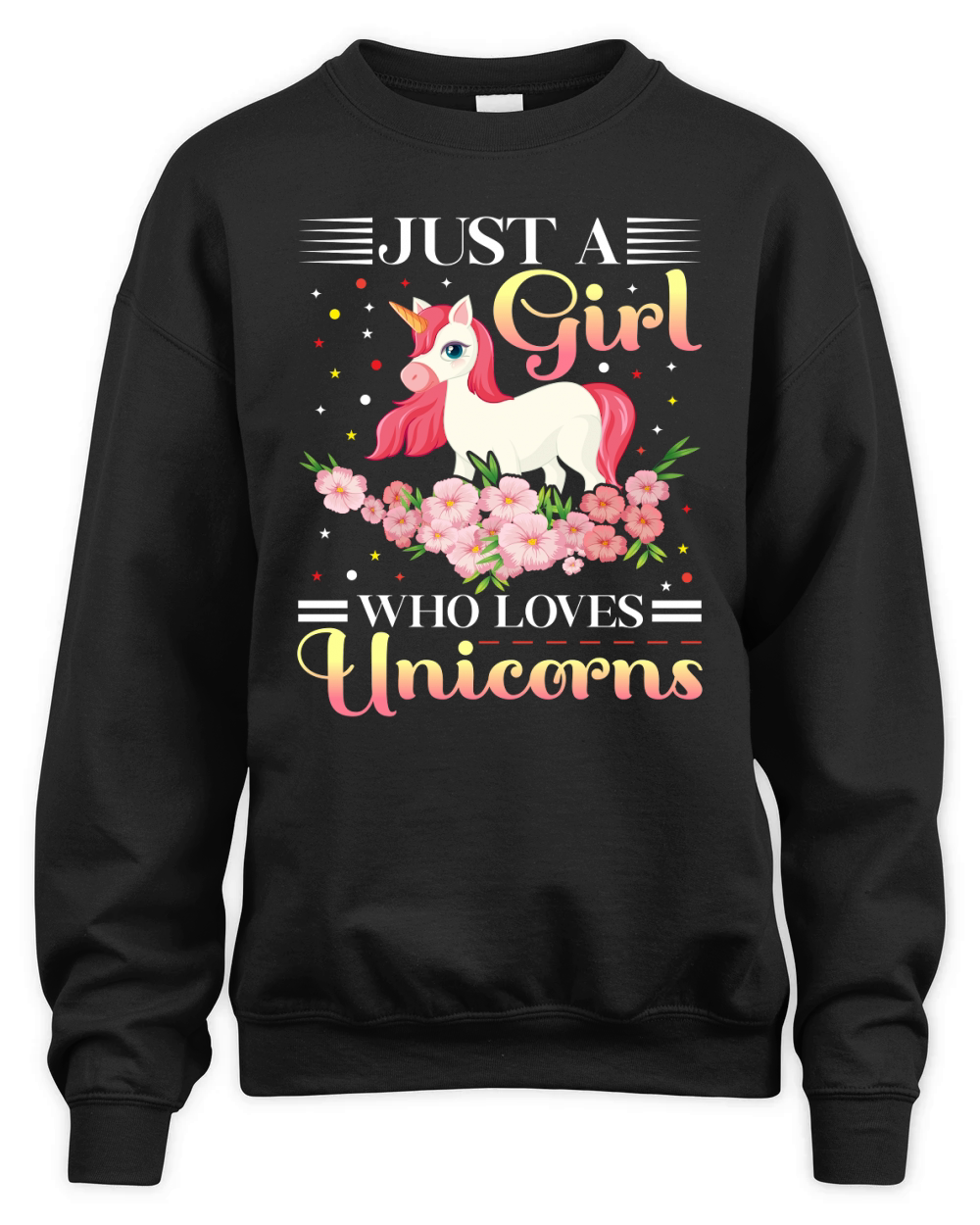 Just a Girl Who Loves Unicorns Unisex Premium Crewneck Sweatshirt