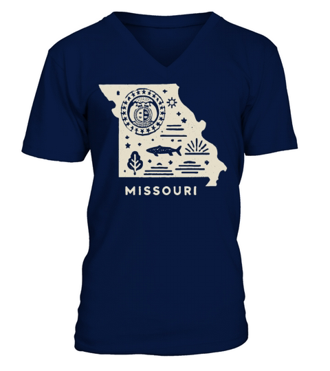 Vintage Missouri State Design Light V-Neck T-shirt