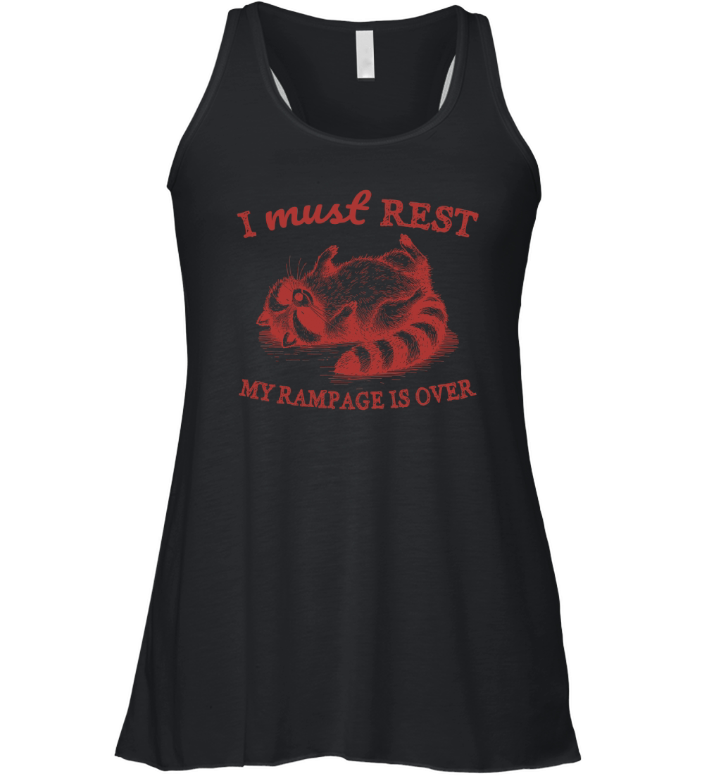 Raccoon weird sleeping L Red Women's Flowy Tank Top