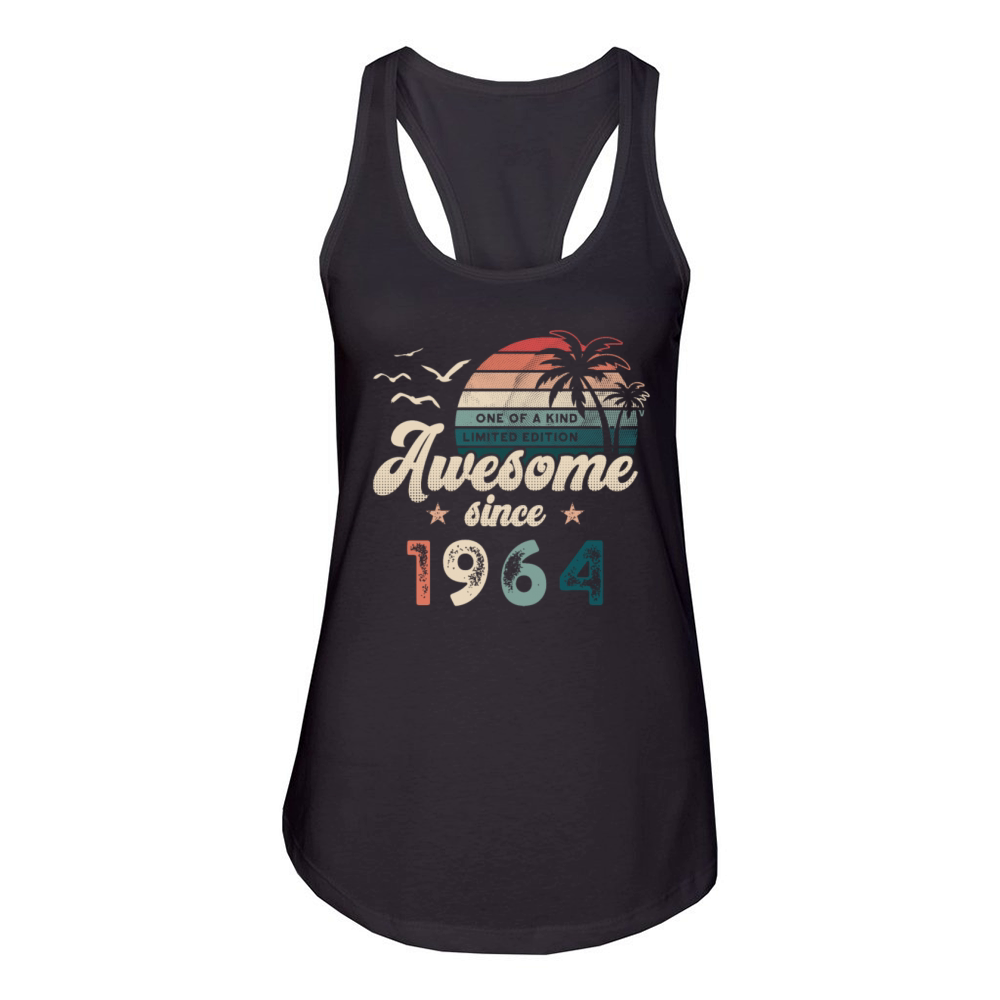 Birthday 1964 Palm Trees Women's Racerback Tank