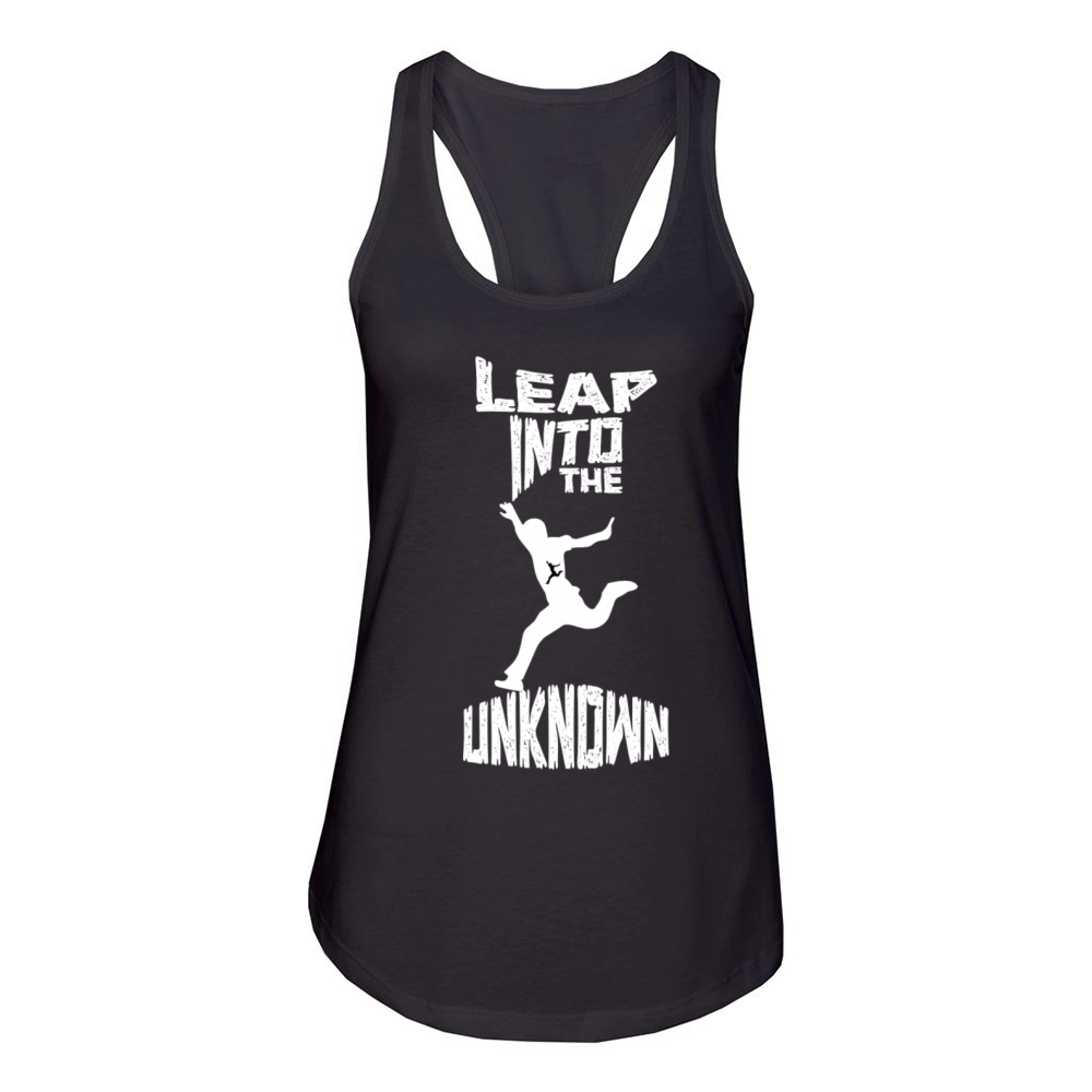 Leap Into the Unknown - Motivational Quotes Women's Racerback Tank