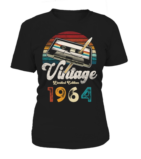 Vintage 1964 Birthday Cassette Pencil Women's T-Shirt