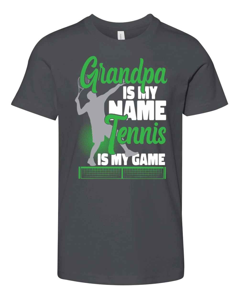 Funny Tennis Player Racket Grandpa Youth Unisex Jersey Tee