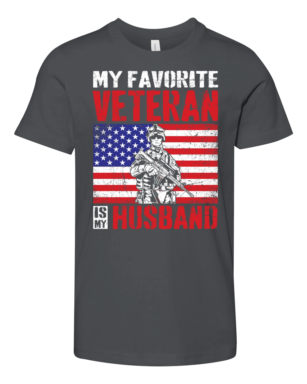 my favorite veteran is my husband 02 Youth Unisex Jersey Tee