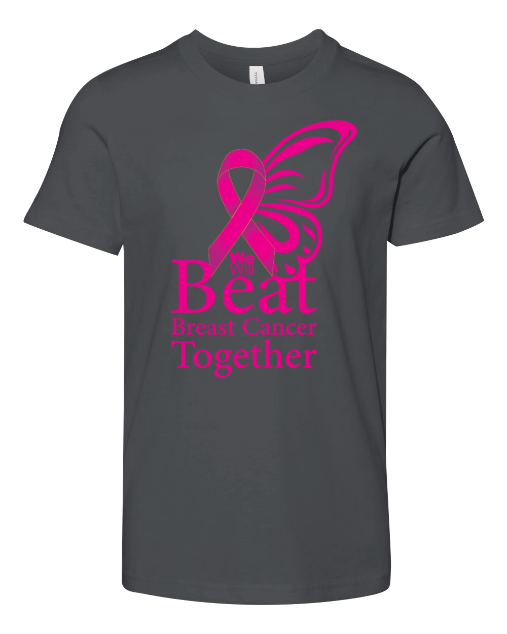 We will beat breast cancer together Youth Unisex Jersey Tee