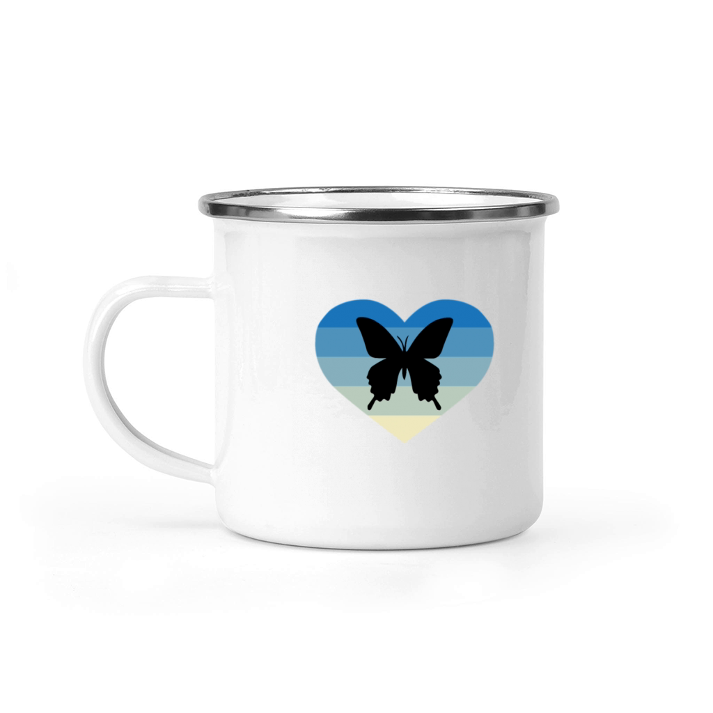 I Love Butterfly Silhouette Camping Mug