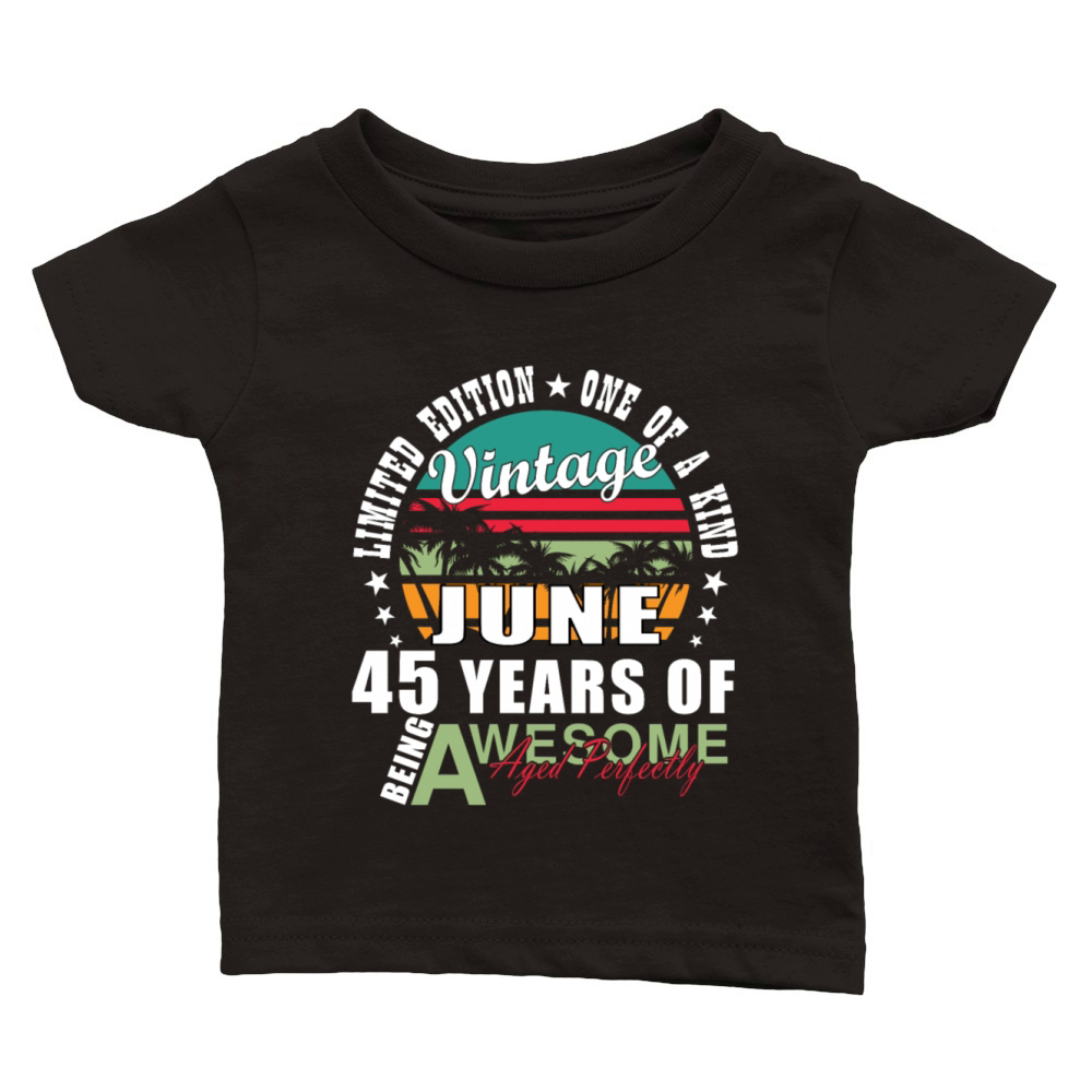 45th birthday 45 years June 1979 Classic Baby Crewneck T-shirt