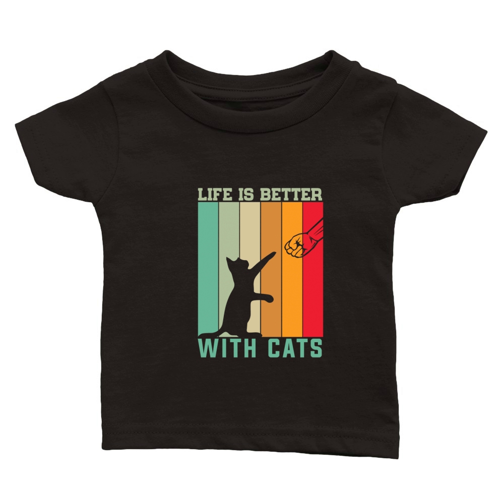 Life is better with cats 02 Classic Baby Crewneck T-shirt