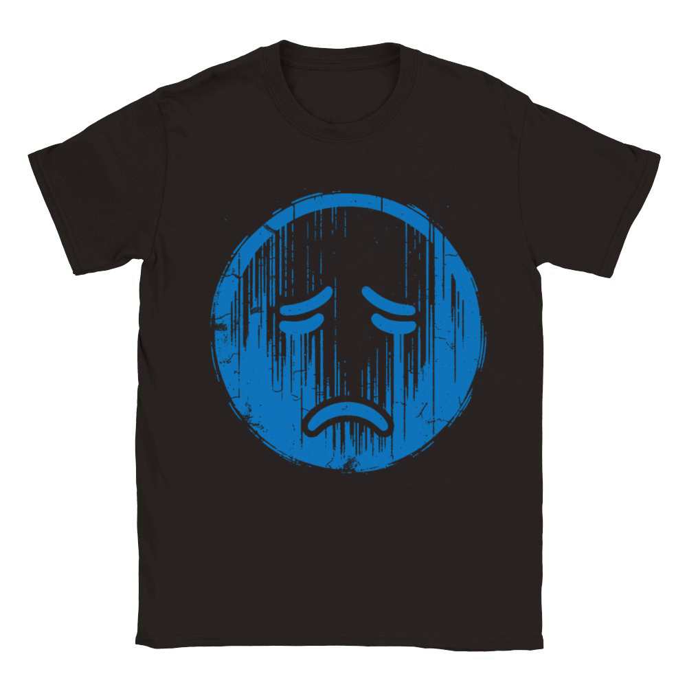 Sad Blue Face Classic Kids Crewneck T-shirt