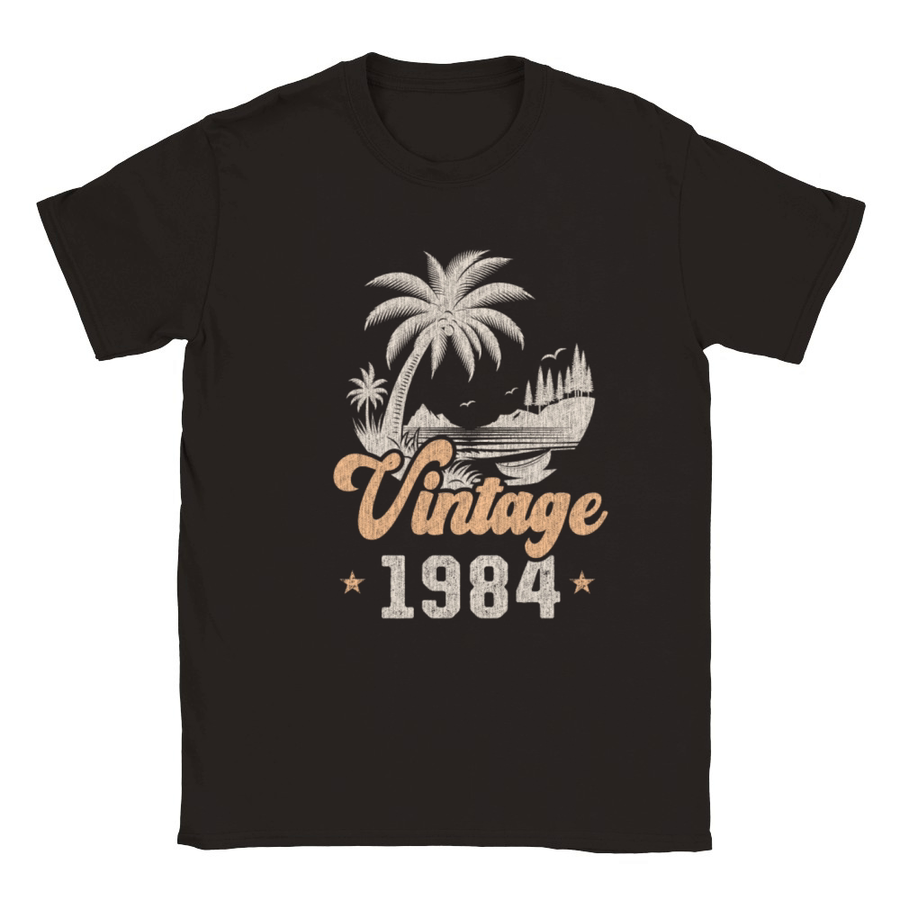 Vintage 1984 Birthday Palm Trees Classic Kids Crewneck T-shirt