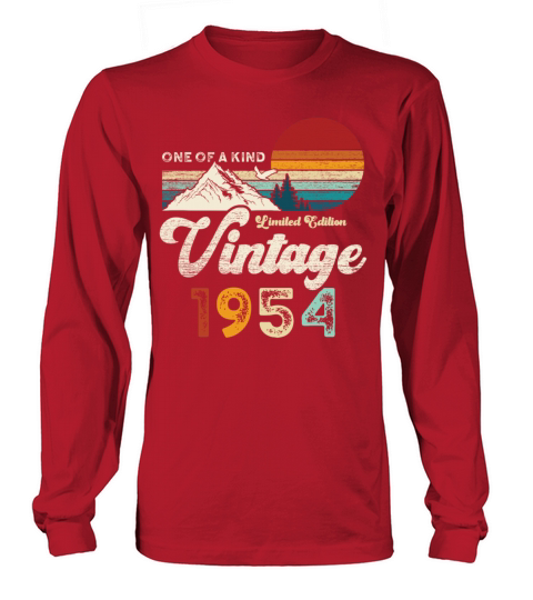 Vintage 1954 Birthday Mountains Long sleeved Unisex