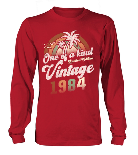 Vintage 1984 Birthday Palm Trees Long sleeved Unisex