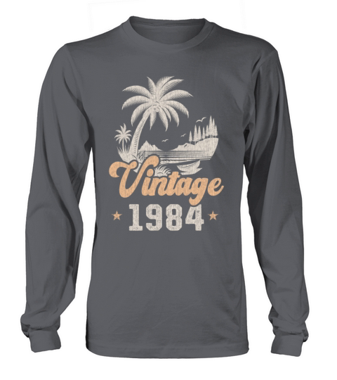 Vintage 1984 Birthday Palm Trees Long sleeved Unisex