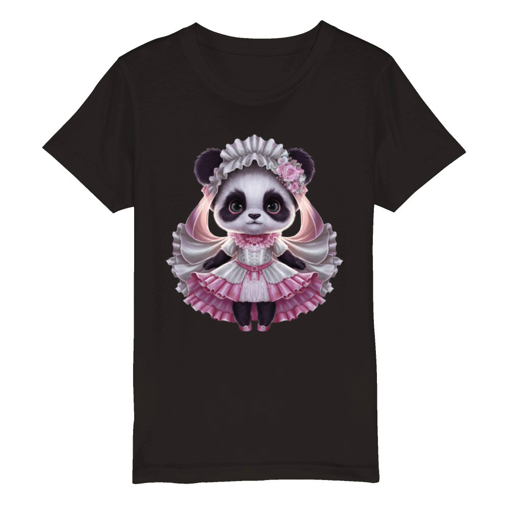 Cute Panda - Dollcore Organic Kids Crewneck T-shirt