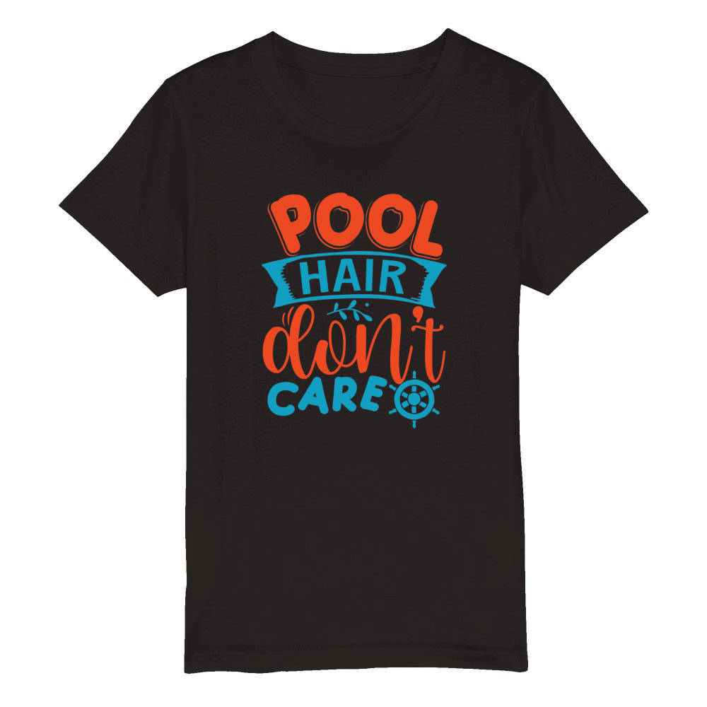 Pool hair dont care Organic Kids Crewneck T-shirt