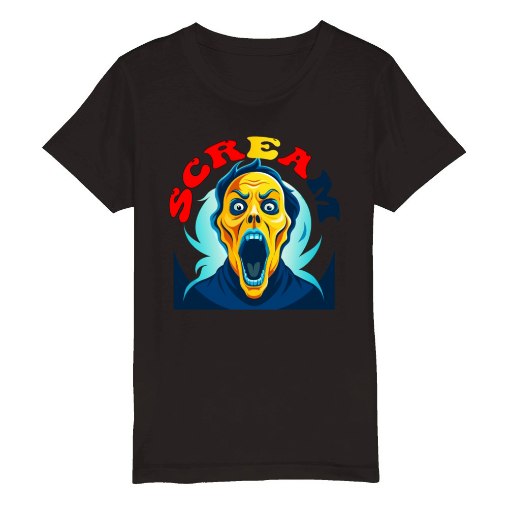 Scream Vintage Halloween Organic Kids Crewneck T-shirt