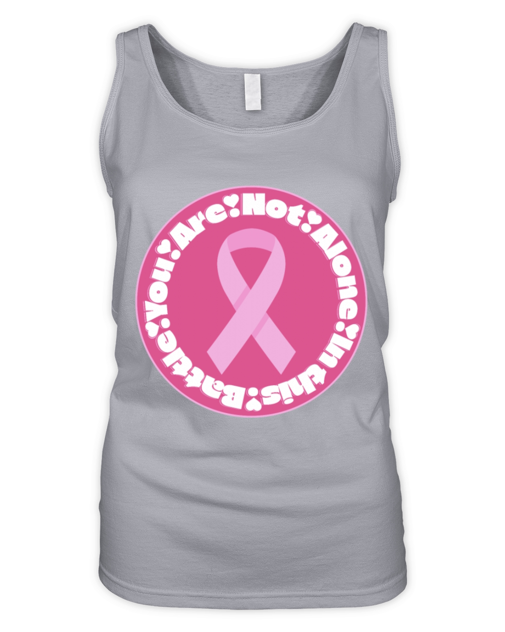 You Are Not Alone - Pink Ribbon Breast Cancer Organic Women's Tank Top