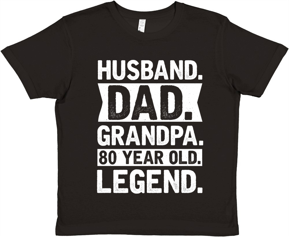 Husband Dad Grandpa 80 Year Old Legend Premium Kids Crewneck T-shirt