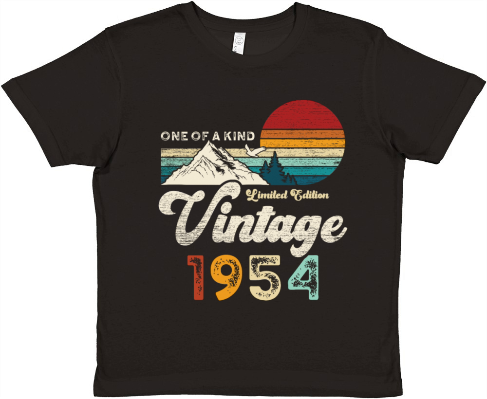 Vintage 1954 Birthday Mountains Premium Kids Crewneck T-shirt