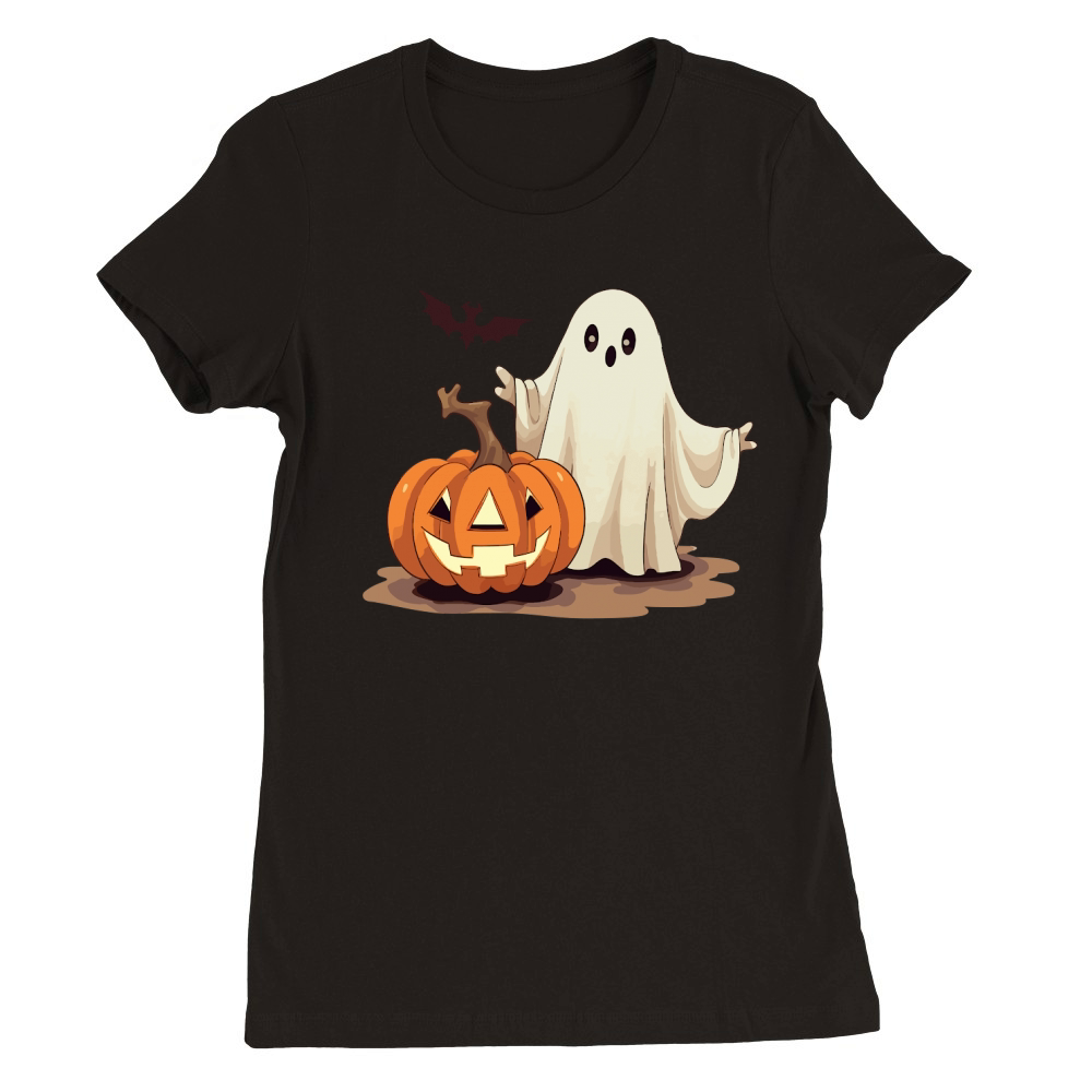 Ghost   Halloween Premium Womens Crewneck T-shirt