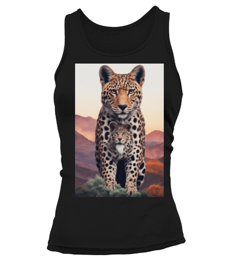 Vintage Leopard Moon T Shirt Leopard Graphics Tank top Woman
