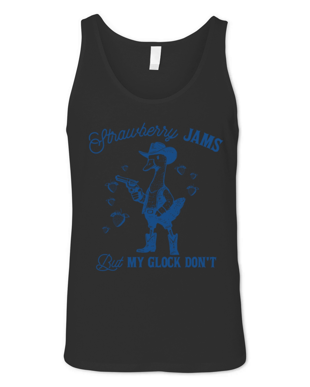 Strawberry Jams But My Glock Dont Funny Duck Unisex Jersey Tank